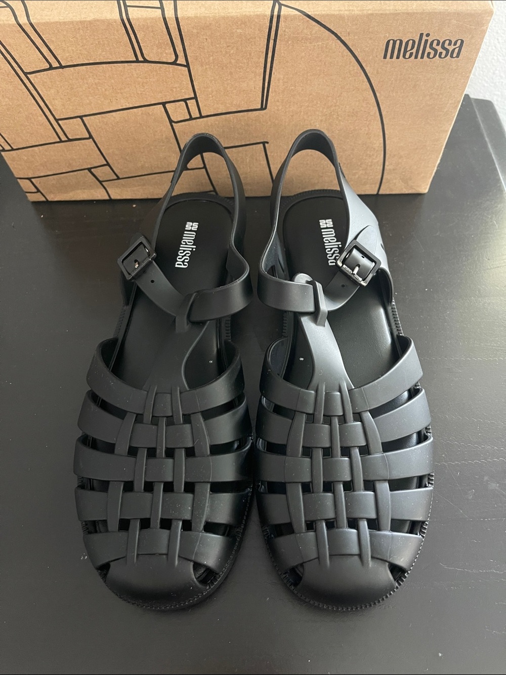 Melissa Women's Matte Black Jelly Fisherman Sandals - Picture 4 of 4